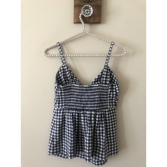 NWT Old Navy Womens Size XS Blue White Plaid Sleeveless Top - Picture 3 of 5